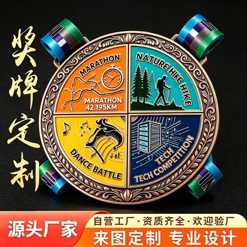 跨境金属奖牌定制全套 欧美赛事3d浮雕组合锌合金奖章工厂定做